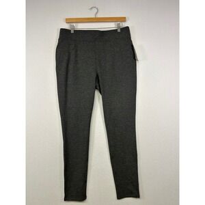 Dark Academia St Johns Bay Womens Large Gray Comfort Stretch Skinny Leggings NEW